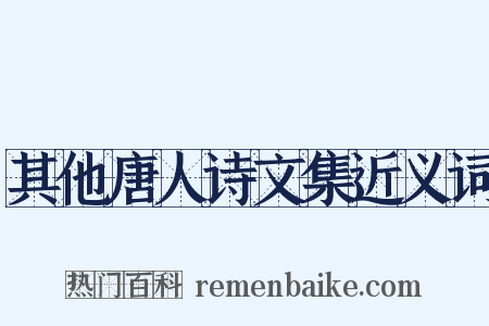 其他唐人诗文集近义词是什么意思的图片